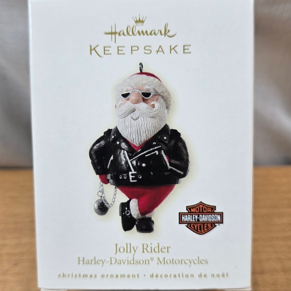 2008 Hallmark Keepsake Harley Davidson Jolly Rider Santa Motorcycle Ornament